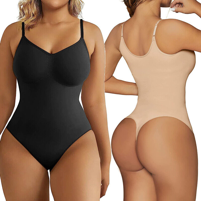 Women Sculpting Bodysuit Tummy Control Seamless Thong Shapewear Full Body Shaper