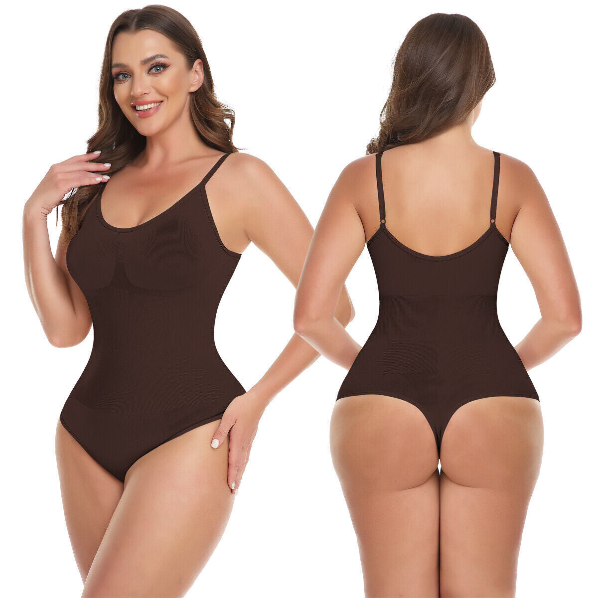 Women Sculpting Bodysuit Tummy Control Seamless Thong Shapewear Full Body Shaper