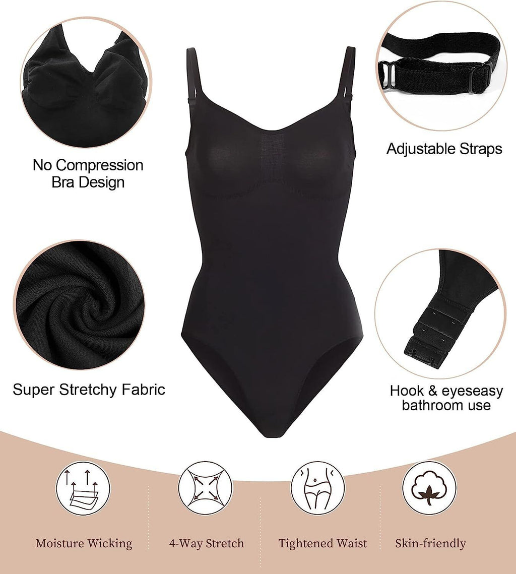 Women Sculpting Bodysuit Tummy Control Seamless Thong Shapewear Full Body Shaper