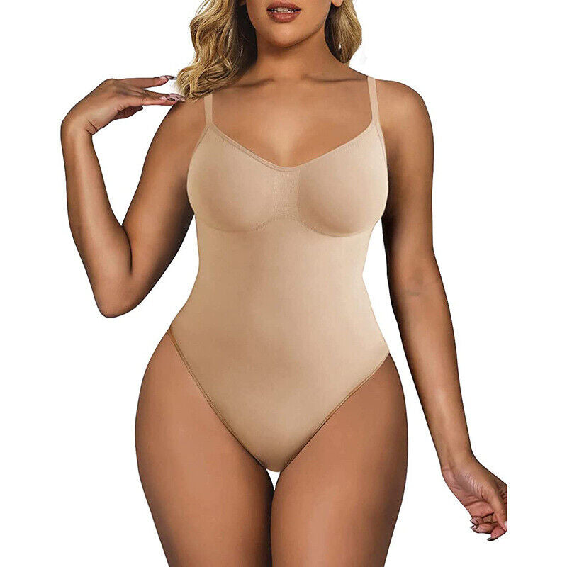 Women Sculpting Bodysuit Tummy Control Seamless Thong Shapewear Full Body Shaper