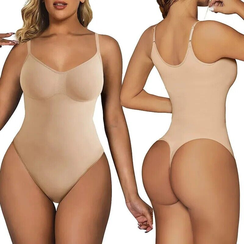 Women Sculpting Bodysuit Tummy Control Seamless Thong Shapewear Full Body Shaper